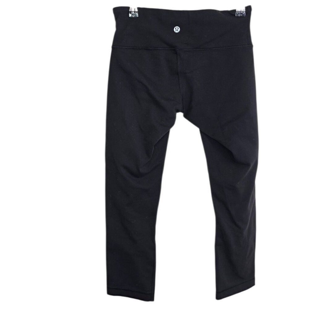 Lululemon Wunder Under Low Rise Cropped, Black, Luon, Athletic, Size 4 - Picture 2 of 7